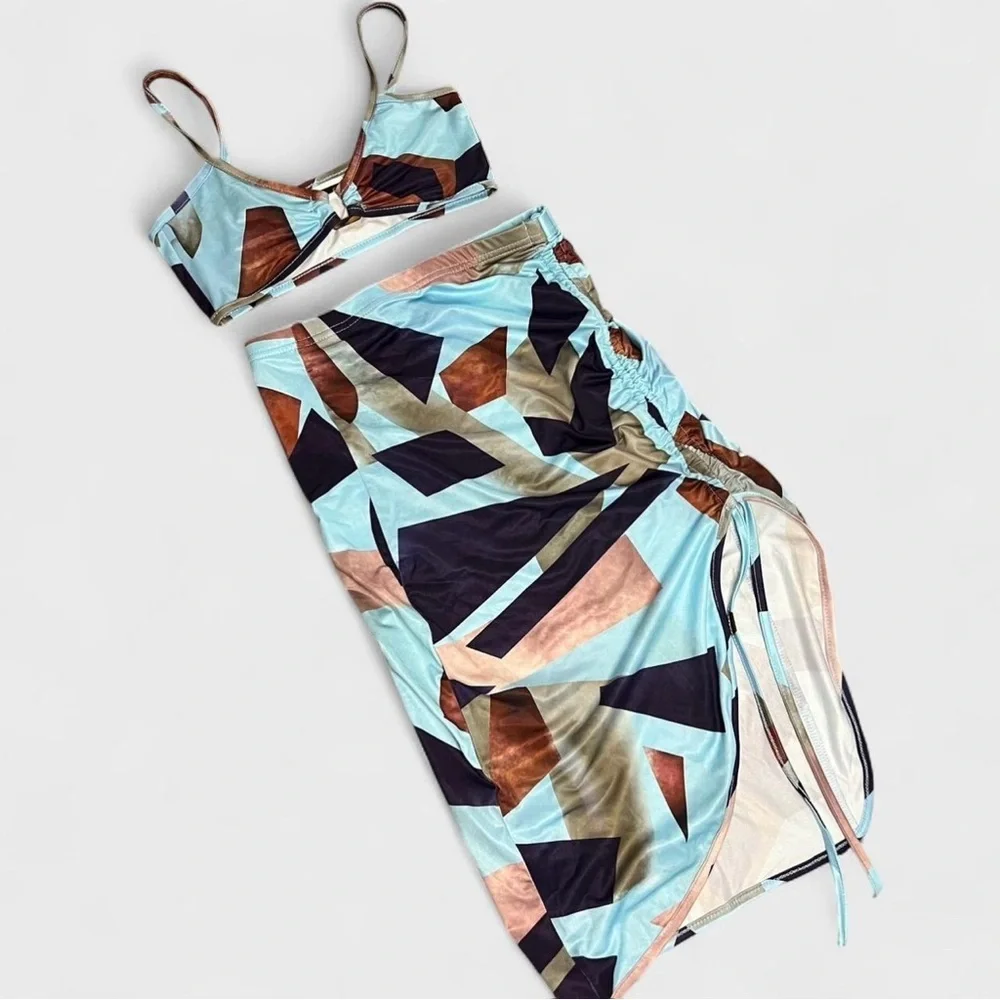 Geometric Print Two-Piece Set - Picture 1 of 5